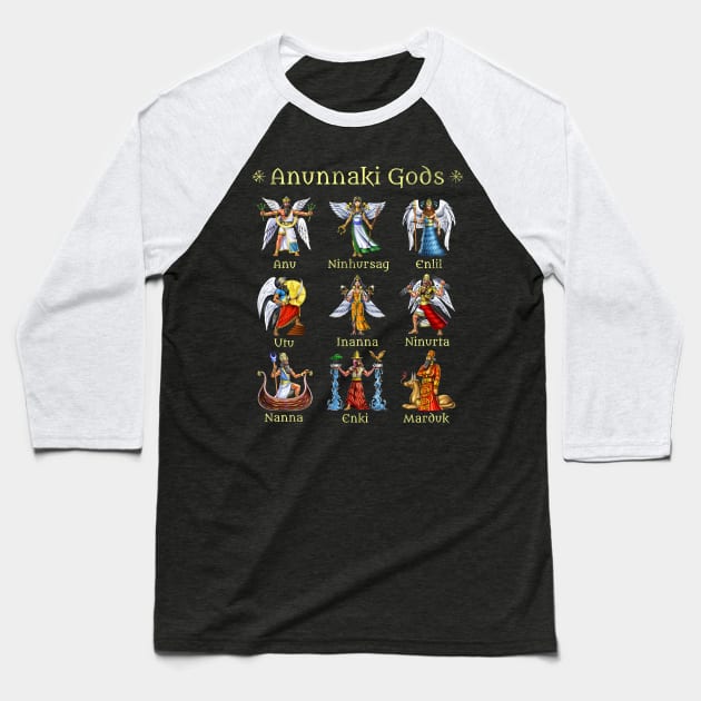 Anunnaki Gods Baseball T-Shirt by underheaven